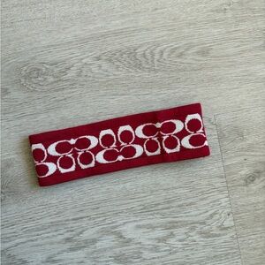 Coach Red and White Logo Headband